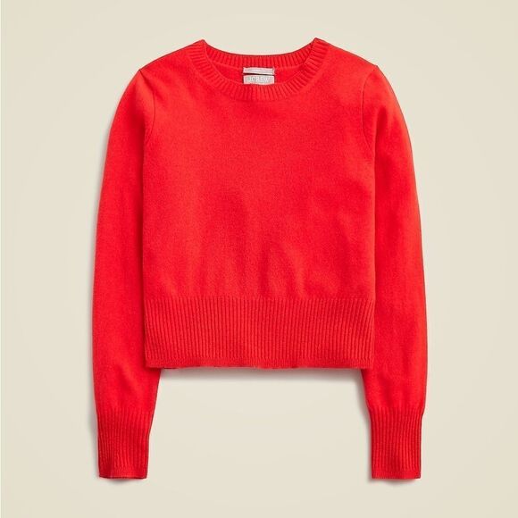 NWT J CREW Cashmere shrunken crewneck sweater
in red - Picture 3 of 5